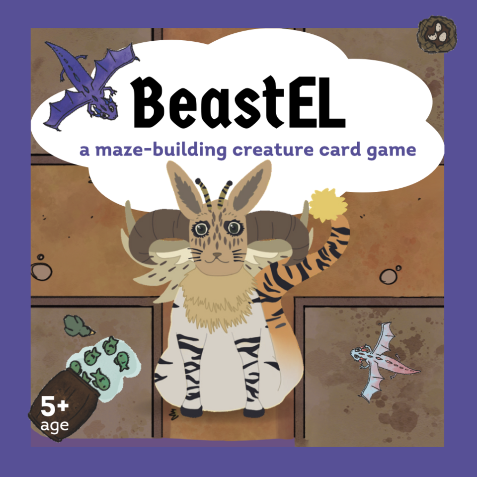 Beast EL card game cover - a maze building creature card game for 5+ age